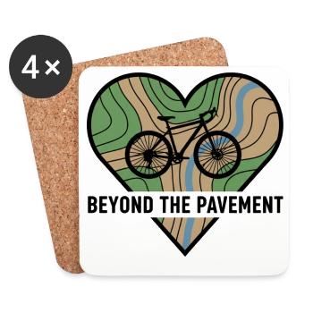 Au-delà du cœur du vélo de gravier sur bitume - Dessous de verre (lot de 4) - blanc - Devant