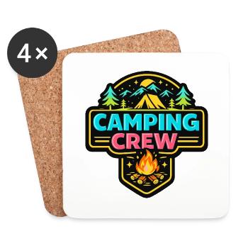 Badge de l’équipe de camping Néon - Dessous de verre (lot de 4) - blanc - Devant