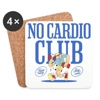 No Cardio Club – Design humoristique de salle de sport - Dessous de verre (lot de 4) - blanc - Devant