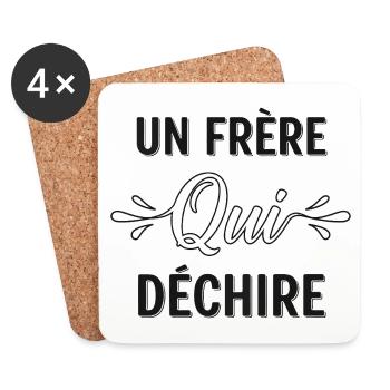 Cadeau homme T shirt homme un frère qui déchire - Dessous de verre (lot de 4) - blanc - Devant