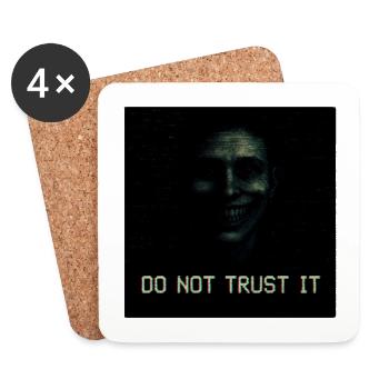 Do Not Trust It Glitch Horror - Coasters (set of 4) - white - Front