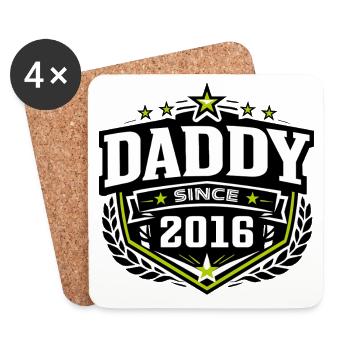 Papa seit 2016 – Proud Dad Design - Untersetzer (4er-Set) - Weiß - Vorne