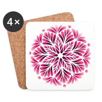 Mystic Berry Shadow Mandala  - Untersetzer (4er-Set) - Weiß - Vorne