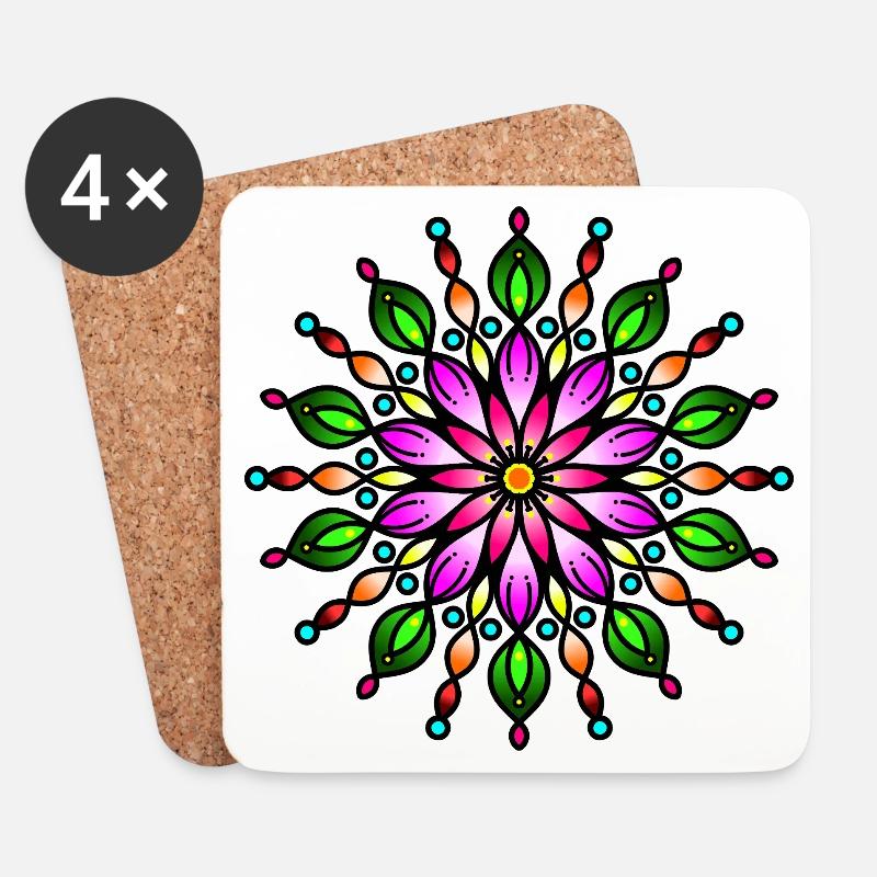 Tropical Rainbow Star - Untersetzer (4er-Set) - Weiß