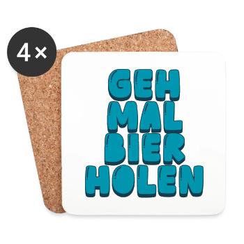 Geh mal Bier holen - Untersetzer (4er-Set) - Weiß - Vorne