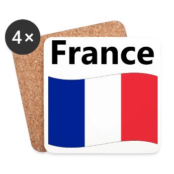 Drapeau Français - Dessous de verre (lot de 4) - blanc - Devant