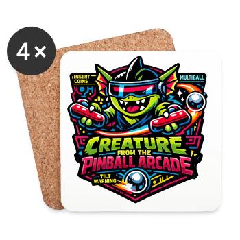 Creature from the Pinball Arcade Monster Retro  - Untersetzer (4er-Set) - Weiß - Vorne