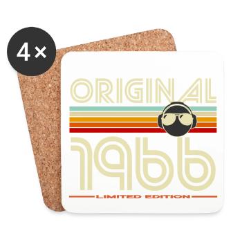 Original 1966 Vintage Rétro - Dessous de verre (lot de 4) - blanc - Devant