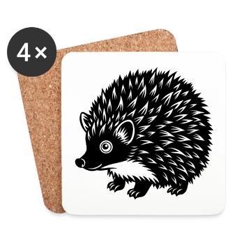 Hedgehog - Coasters (set of 4) - white - Front