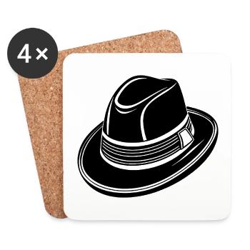 Gangster Hat - Coasters (set of 4) - white - Front