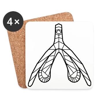 Klitoris_schwarz - Coasters (set of 4) - white - Front