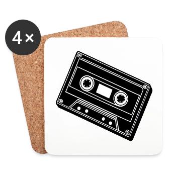 cassette tape - Coasters (set of 4) - white - Front