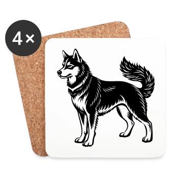 Husky - Coasters (set of 4) - white - Front