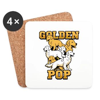 Golden Retriever Pop Art Dogs Design - Coasters (set of 4) - white - Front