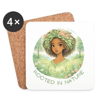 A woman rooted in Nature - Coasters (set of 4) - white - Front