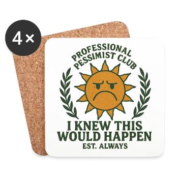 Pessimistensonnen Klub - Coasters (set of 4) - white - Front