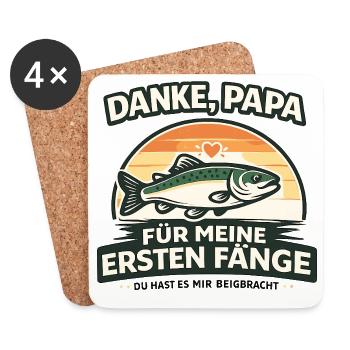 Thank you, dad for my first catches retro - Coasters (set of 4) - white - Front
