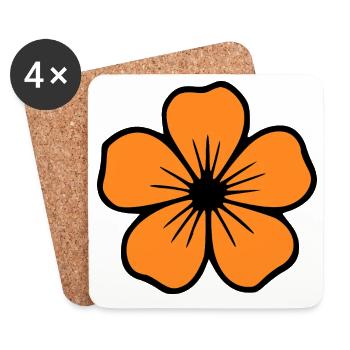 Hibiscus Blossom Orange Flowers Gift Mother's Day - Coasters (set of 4) - white - Front