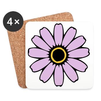Fleurs Pastel Fleurs Fleurs Cadeau Pastel - Dessous de verre (lot de 4) - blanc - Devant