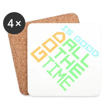 God Is Good All The Time Faith Christian Saying - Coasters (set of 4) - white - Front