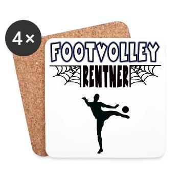 Footvolley Rentner Footvolleyer Rente Ruhestand - Untersetzer (4er-Set) - Weiß - Vorne