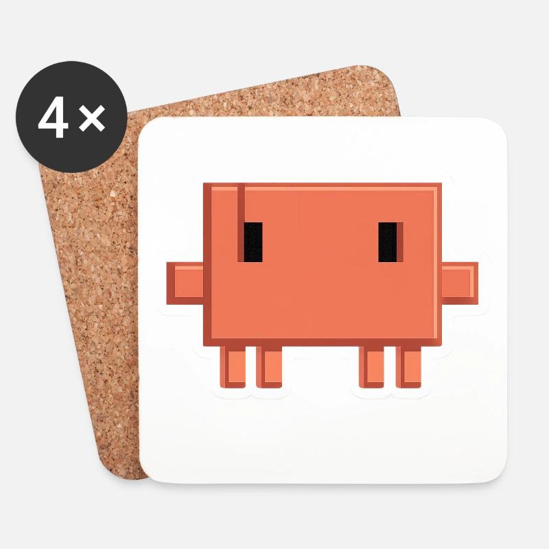 Claude Code Pixel AI Maskottchen-Entwickleraufkleber - Untersetzer (4er-Set) - Weiß