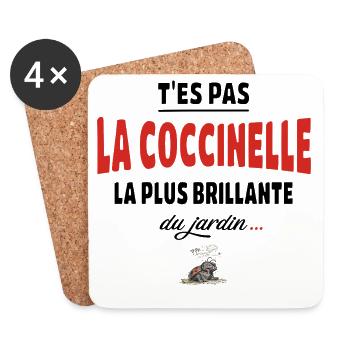 T’es pas la coccinelle la plus brillante du jardin - Dessous de verre (lot de 4) - blanc - Devant