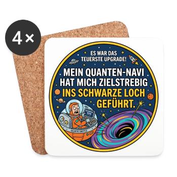 Schwarzes Loch Navi lustiger Spruch - Untersetzer (4er-Set) - Weiß - Vorne