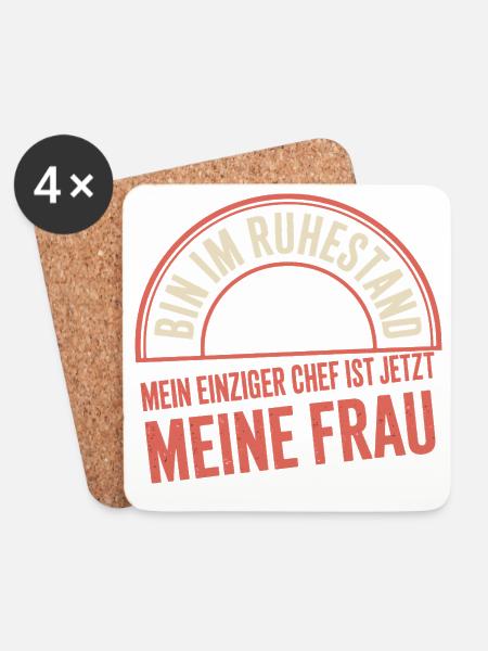 Rentner Bin Im Ruhestand Pensionär Kollege Rente - Untersetzer (4er-Set) - Weiß