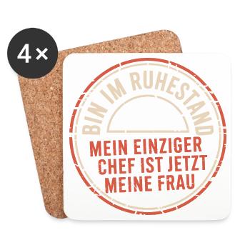 Rentner Bin Im Ruhestand Pensionär Kollege Rente - Untersetzer (4er-Set) - Weiß - Vorne