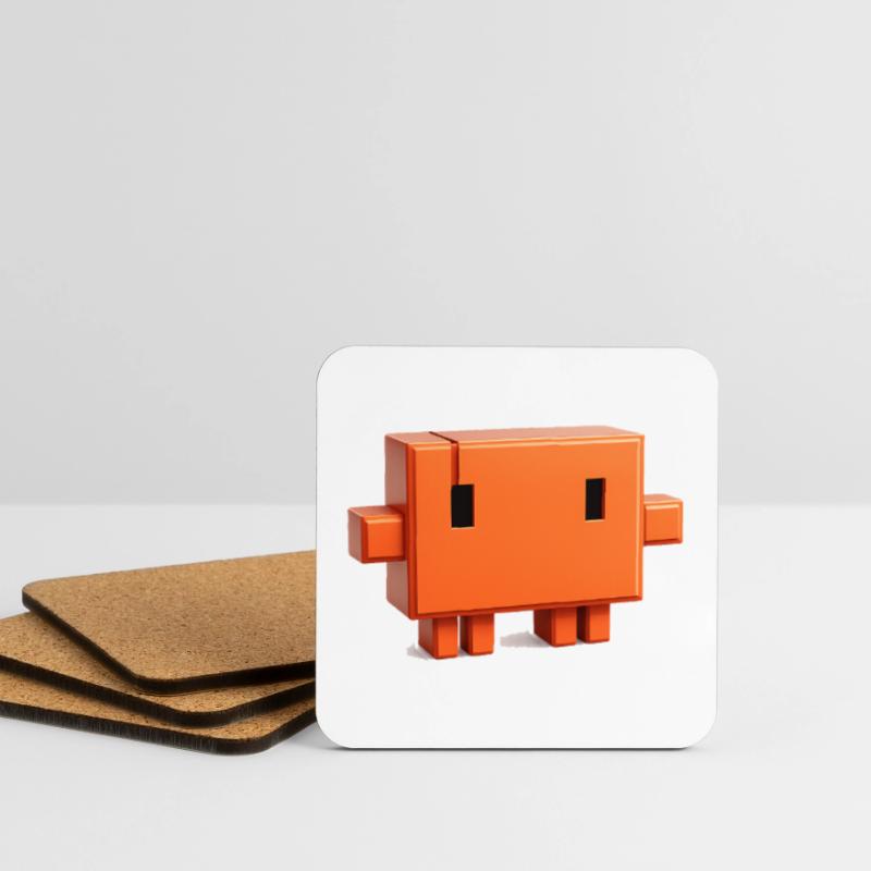 Claude Code Pixel 3D Mascot Cute Dev Sticker Coasters (set of 4)
