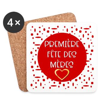 Première fête des Mères - Dessous de verre (lot de 4) - blanc - Devant