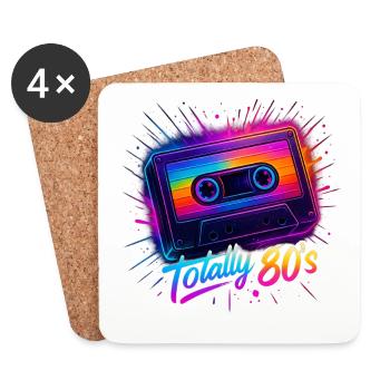 Style 80s Retro Party Outfit 80s - Coasters (set of 4) - white - Front