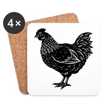 Chicken - Coasters (set of 4) - white - Front