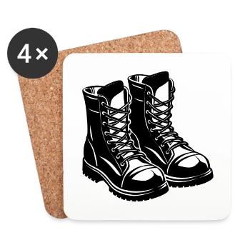 Combat Boots - Coasters (set of 4) - white - Front