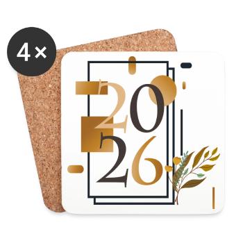 Mon année 2026 - Dessous de verre (lot de 4) - blanc - Devant