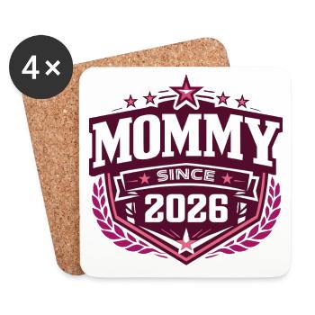 Mama seit 2026 – Proud New Mom Design - Untersetzer (4er-Set) - Weiß - Vorne