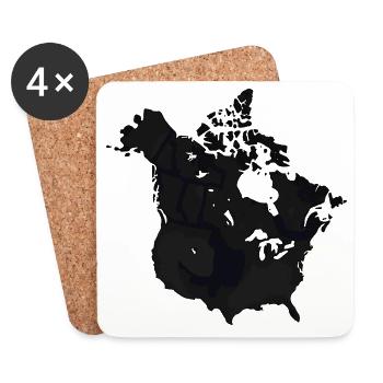 USA Canada Fusion Amérique du Nord Amitié - Dessous de verre (lot de 4) - blanc - Devant