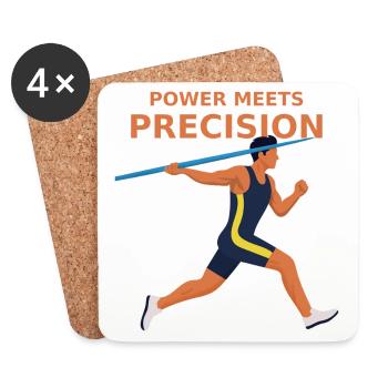 Power meets precision - javelin throw - Coasters (set of 4) - white - Front