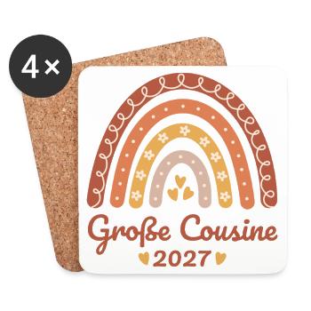 Große Cousine 2027 Boho Regenbogen - Untersetzer (4er-Set) - Weiß - Vorne
