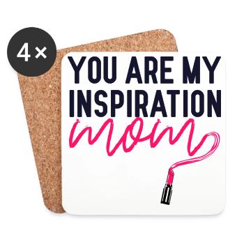 You Are My Inspiration Mom Lippenstift-Shirt - Untersetzer (4er-Set) - Weiß - Vorne