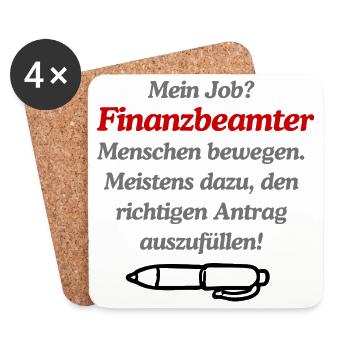 Finanzbeamter Büroalltag - Untersetzer (4er-Set) - Weiß - Vorne