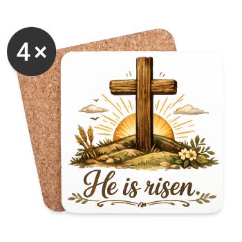 Il est ressuscité - Dessous de verre (lot de 4) - blanc - Devant