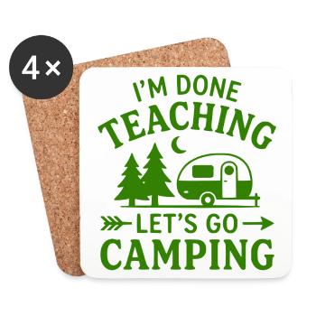 T-Shirt Pensionierter Lehrer-Campingkarawane - Untersetzer (4er-Set) - Weiß - Vorne
