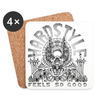 HARDSTYLE feels so good - black - Coasters (set of 4) - white - Front