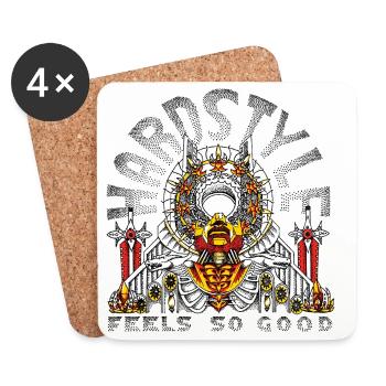 HARDSTYLE feels so good - colors - Coasters (set of 4) - white - Front