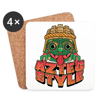 Style aztèque - Dessous de verre (lot de 4) - blanc - Devant