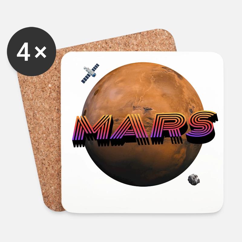 Mars - Outer Space Series - Coasters (set of 4) - white
