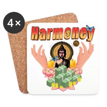 Harmoney Buddha Luck - Peace & Love series - Coasters (set of 4) - white - Front