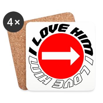 Ich liebe ihn - Untersetzer (4er-Set) - Weiß - Vorne